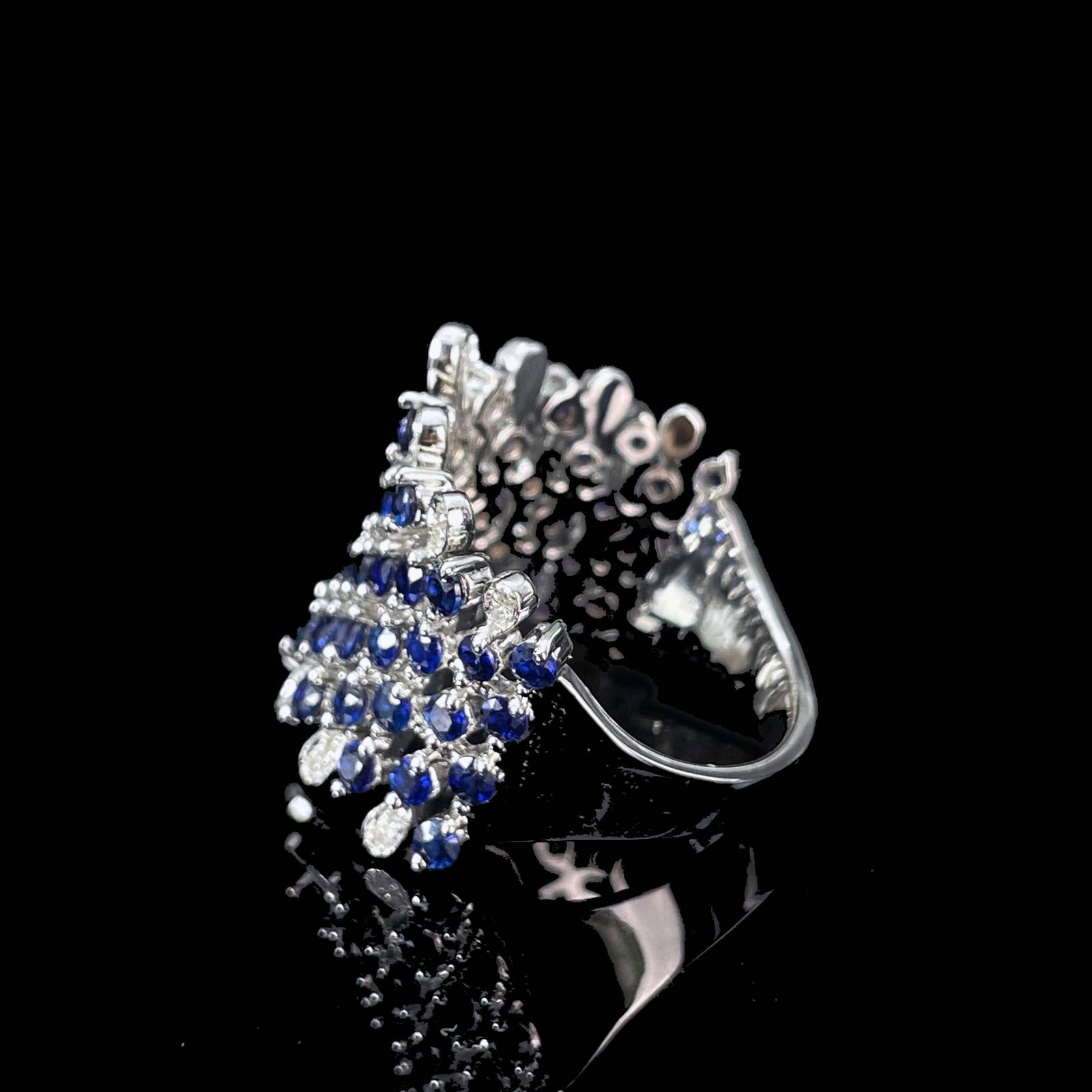 14k Gold 3.10 Ctw Natural Sapphire & Diamond Ring - 4