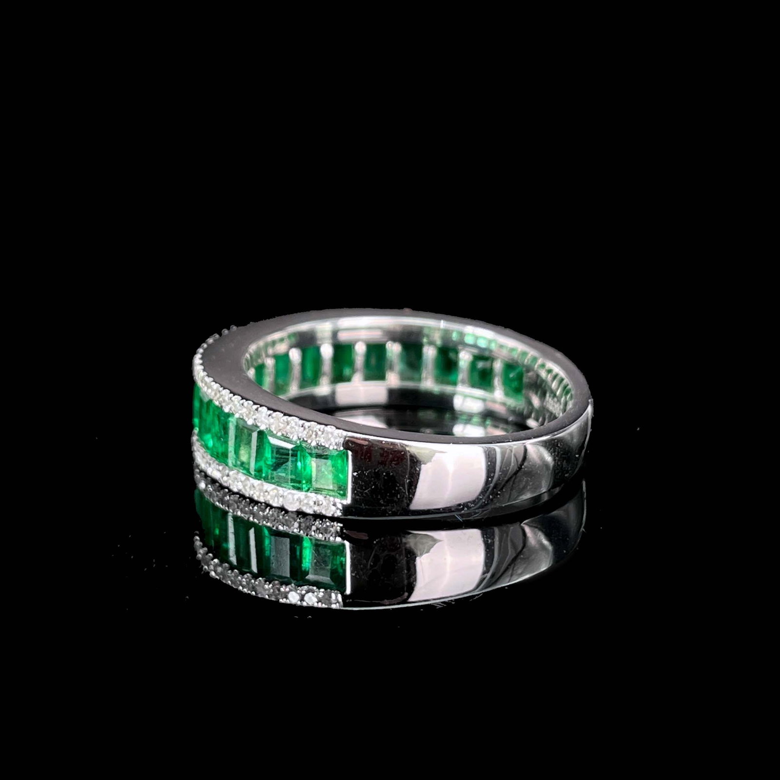 14k Gold 1.65 Ct Natural Emerald & Diamond Ring - 5