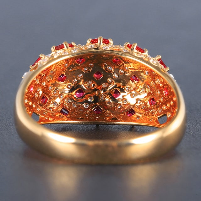 14k Gold 1.27 Ctw Natural Ruby & Diamond Ring - 4