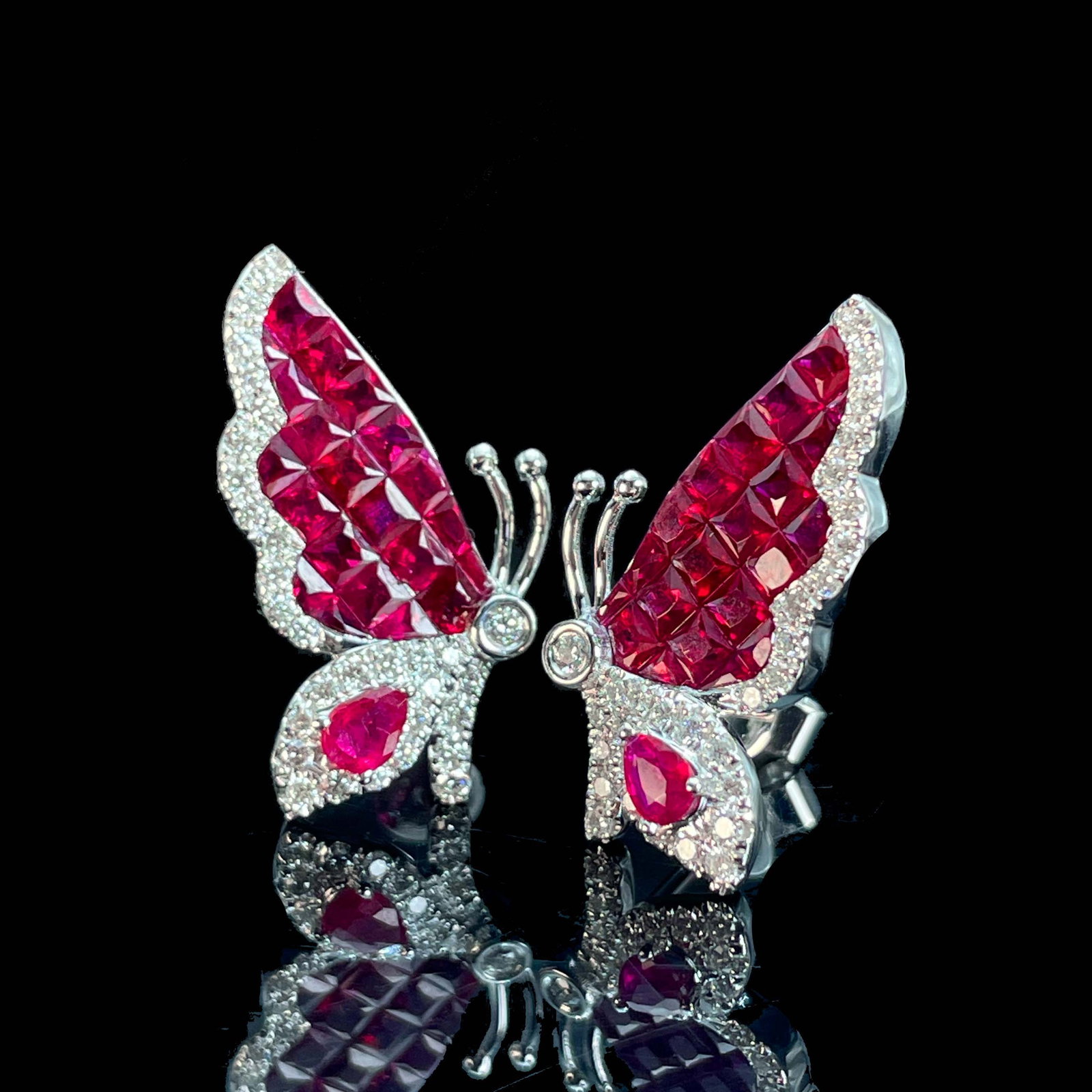 14k Gold 2.26 Ctw Natural Ruby & Diamond Earrings - 2