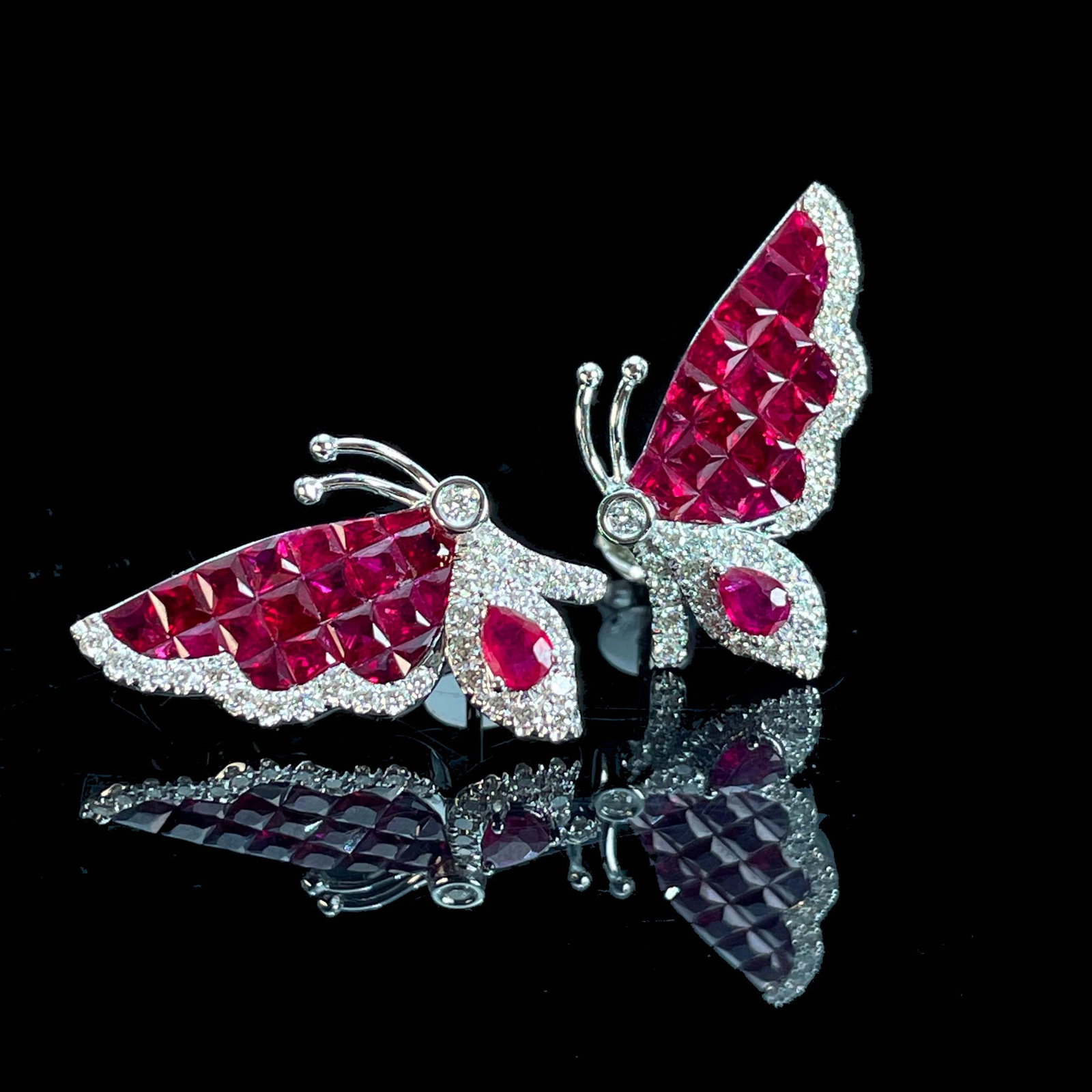 14k Gold 2.26 Ctw Natural Ruby & Diamond Earrings - 3