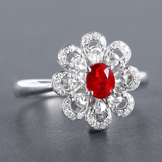 14k Gold 0.87 Ctw Natural Ruby & Diamond Ring/pendant( Without Chain ) - 3