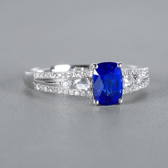 14k Gold 1.34 Ctw Natural Sapphire & Diamond Ring - 2