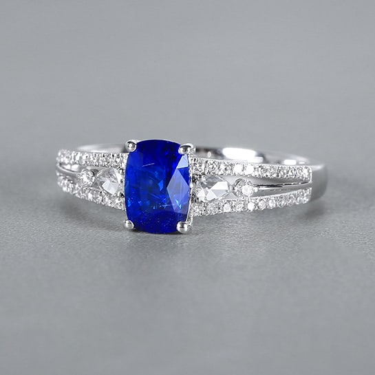 14k Gold 1.34 Ctw Natural Sapphire & Diamond Ring - 3