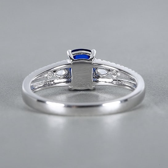 14k Gold 1.34 Ctw Natural Sapphire & Diamond Ring - 4