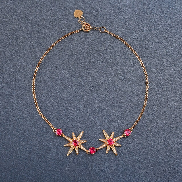 14k Gold 1.21 Ctw Natural Ruby & Diamond Bracelet: Ref:230978058 // gold content:14k gold // main gemstone:ruby // shape:round // carat weight:1ct // color:red // treatment:natural // cut grade:g // // adjacent gemstone 2 : diamond // number of