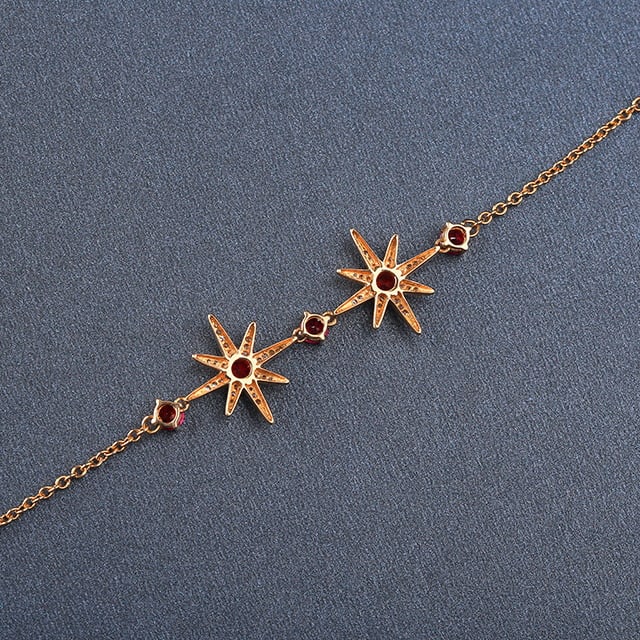 14k Gold 1.21 Ctw Natural Ruby & Diamond Bracelet - 4
