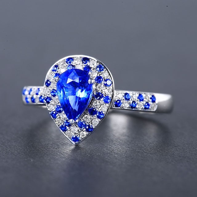14k Gold 1.06 Ctw Natural Sapphire & Diamond Ring - 2