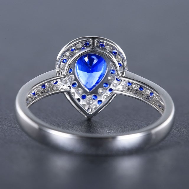 14k Gold 1.06 Ctw Natural Sapphire & Diamond Ring - 4