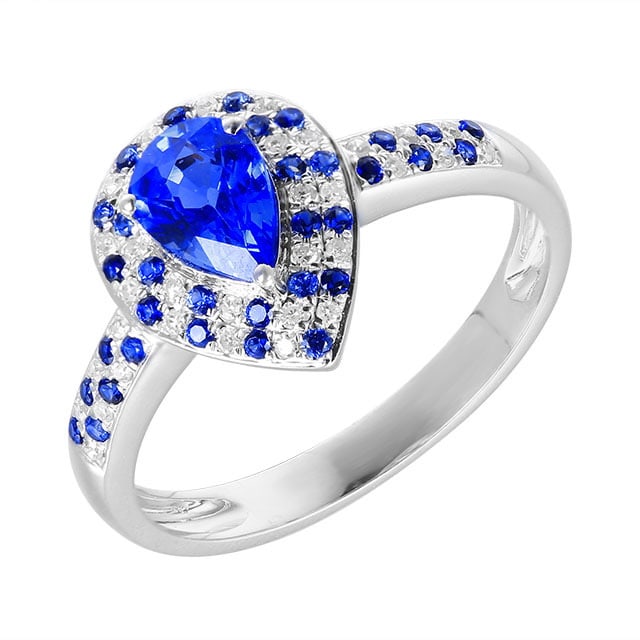 14k Gold 1.06 Ctw Natural Sapphire & Diamond Ring - 5