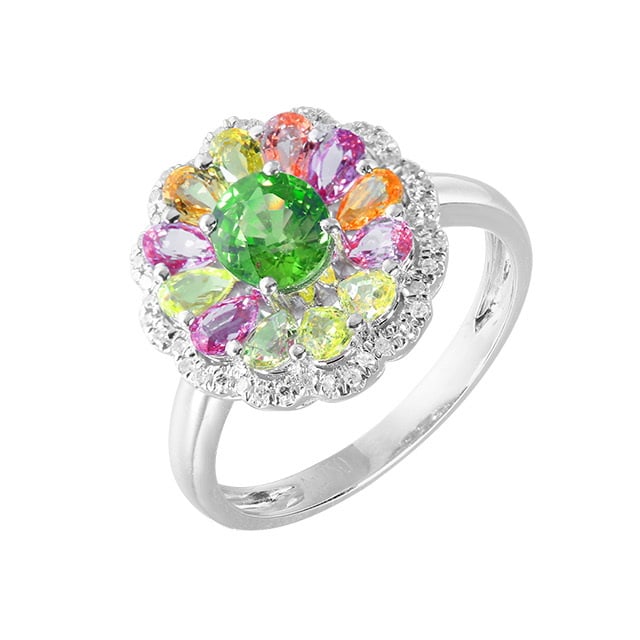 14k Gold 2.64 Ctw Natural Sapphire & Diamond Ring - 5