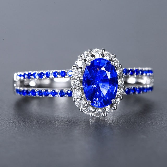 14k Gold 1.55 Ctw Natural Sapphire & Diamond Ring - 2