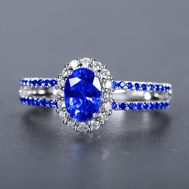 14k Gold 1.55 Ctw Natural Sapphire & Diamond Ring - 3
