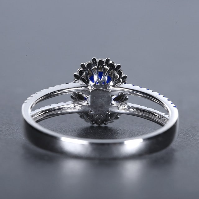 14k Gold 1.55 Ctw Natural Sapphire & Diamond Ring - 4