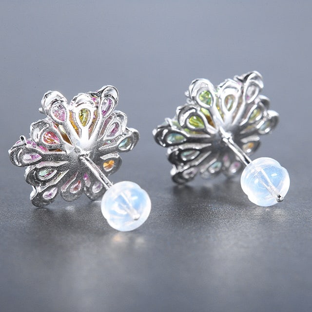 14k Gold 4.78 Ctw Natural Sapphire & Chrysoberyl & Diamond Earrings - 4