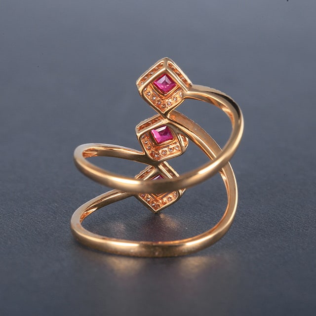 14k Gold 1.38 Ctw Natural Ruby & Diamond Ring - 4