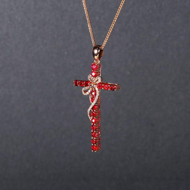 14k Gold 1.29 Ctw Natural Ruby & Diamond Pendant( Without Chain ) (1 of 5)