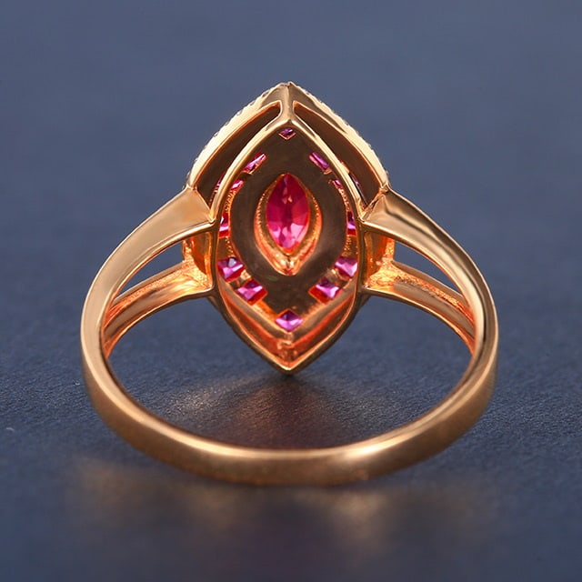 14k Gold 1.12 Ctw Natural Ruby & Diamond Ring - 4