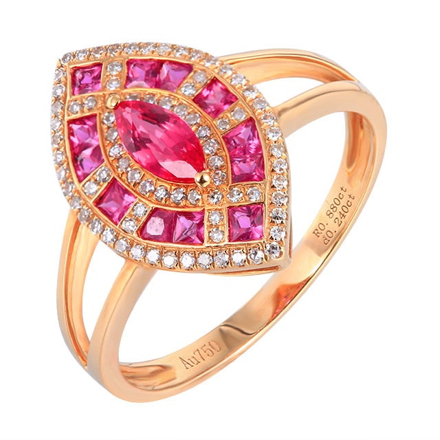 14k Gold 1.12 Ctw Natural Ruby & Diamond Ring - 5
