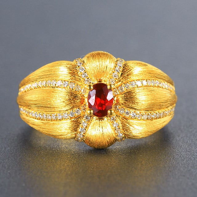 14k Gold 0.58 Ctw Natural Ruby & Diamond Ring: Ref:230978091 // gold content:14k gold // ring size:7. 25us // // main gemstone:ruby // shape:oval // carat weight:0. 32ct // color:red // treatment:natural // // adjacent gemstone 2 : diamond // numb