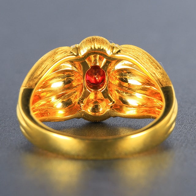 14k Gold 0.58 Ctw Natural Ruby & Diamond Ring - 4