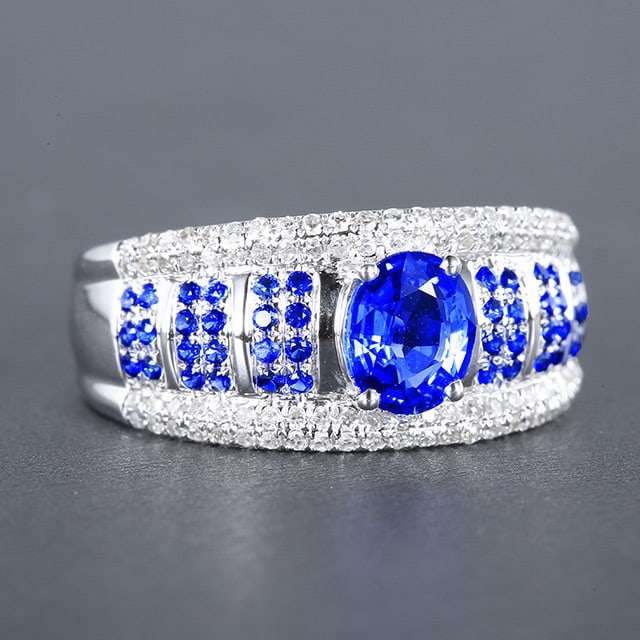 14k Gold 1.33 Ctw Natural Sapphire & Diamond Ring - 2