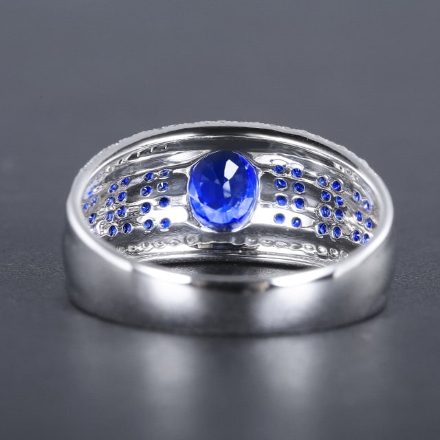 14k Gold 1.33 Ctw Natural Sapphire & Diamond Ring - 4