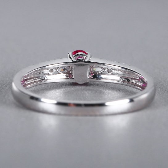 14k Gold 0.44 Ctw Natural Ruby & Diamond Ring - 4