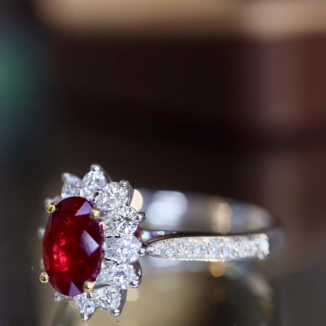 14k Gold 1.17 Ctw Natural Ruby & Diamond Ring - 2