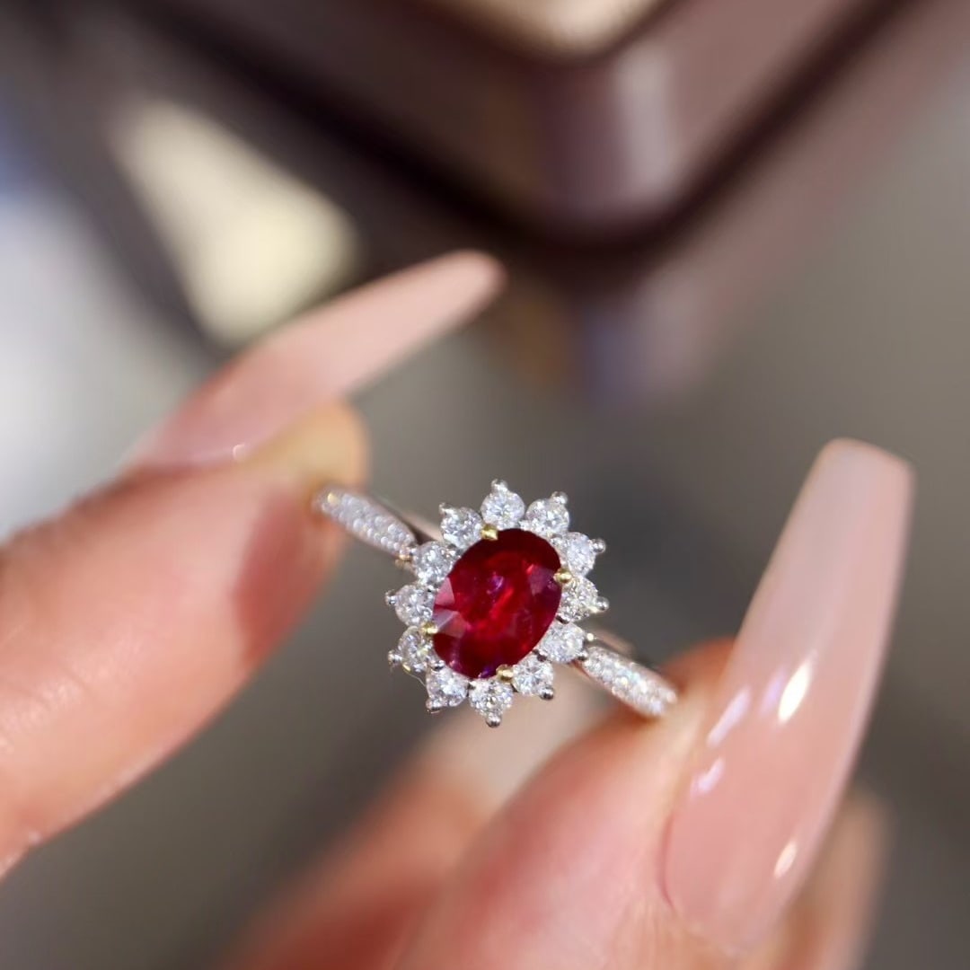 14k Gold 1.17 Ctw Natural Ruby & Diamond Ring - 3
