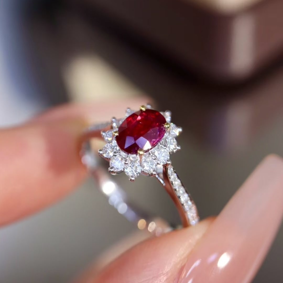 14k Gold 1.17 Ctw Natural Ruby & Diamond Ring - 4