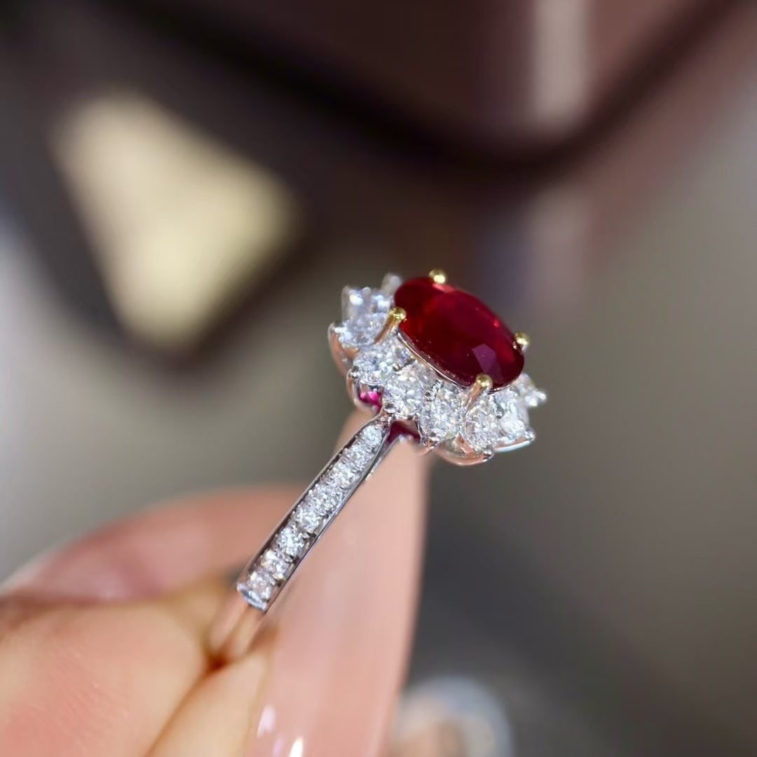 14k Gold 1.17 Ctw Natural Ruby & Diamond Ring - 5