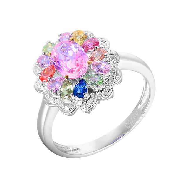 14k Gold 2.07 Ctw Natural Sapphire & Diamond Ring - 5