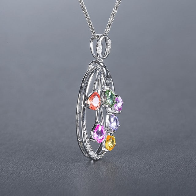 14k Gold 1.25 Ctw Natural Sapphire & Chrysoberyl & Diamond Pendant( Without Chain ) - 3