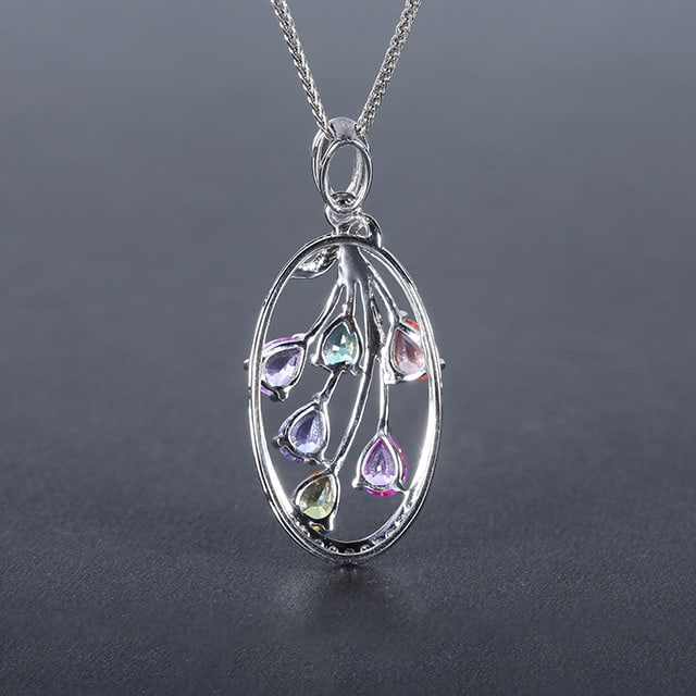 14k Gold 1.25 Ctw Natural Sapphire & Chrysoberyl & Diamond Pendant( Without Chain ) - 4
