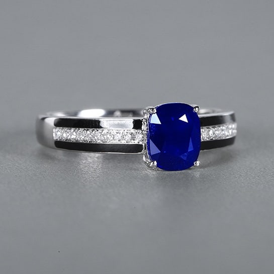 14k Gold 1.25 Ctw Natural Sapphire & Diamond Ring - 2