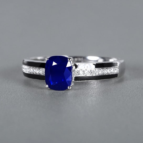 14k Gold 1.25 Ctw Natural Sapphire & Diamond Ring - 3
