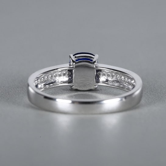 14k Gold 1.25 Ctw Natural Sapphire & Diamond Ring - 4
