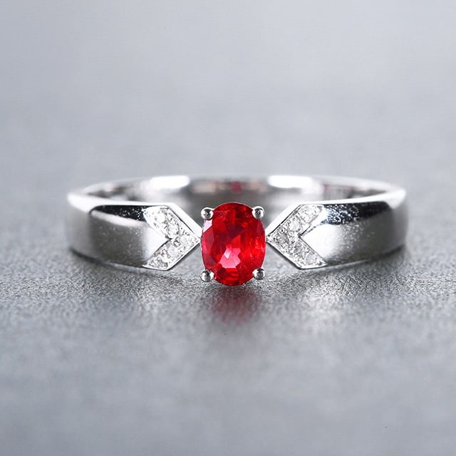 14k Gold 0.33 Ctw Natural Ruby & Diamond Ring: Ref:230978192 // gold content:14k gold // ring size:7. 25us // // main gemstone:ruby // shape:oval // carat weight:0. 3ct // color:red // treatment:natural // // adjacent gemstone 2 : diamond // numbe
