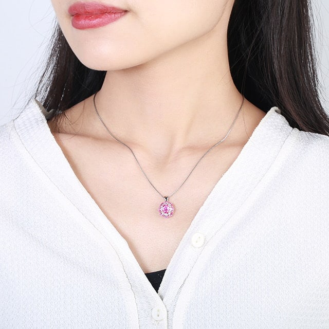 14k Gold 2.14 Ctw Natural Padparadscha Sapphire & Sapphire Pendant( Without Chain ) - 5