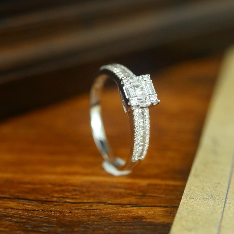 14k Gold 0.60 Ct Natural H Diamond Ring: Ref:230978208 // gold content:14k gold // ring size:7. 25us // // main gemstone:diamond // shape:multiply // carat weight:0. 60ct // clarity grade:vs-si // color:h // treatment:natural // High