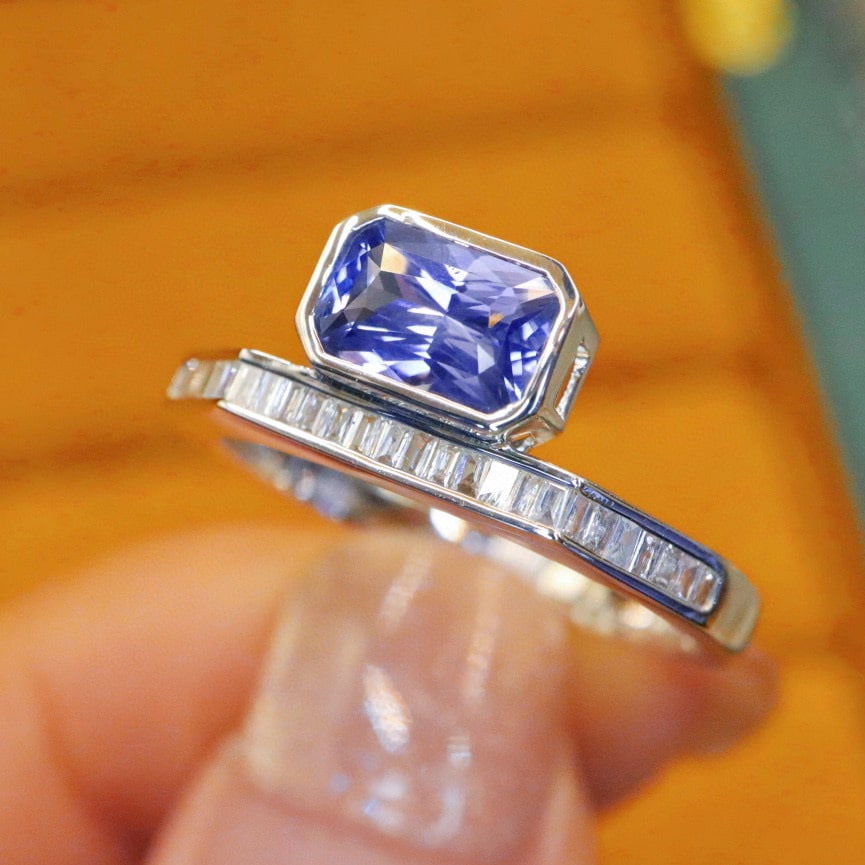 14k Gold 1.26 Ctw Natural Sapphire & Diamond Ring - 2