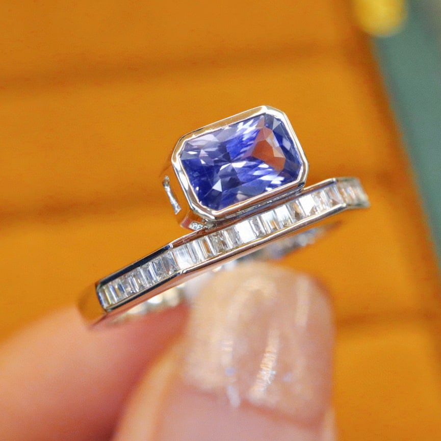 14k Gold 1.26 Ctw Natural Sapphire & Diamond Ring - 3