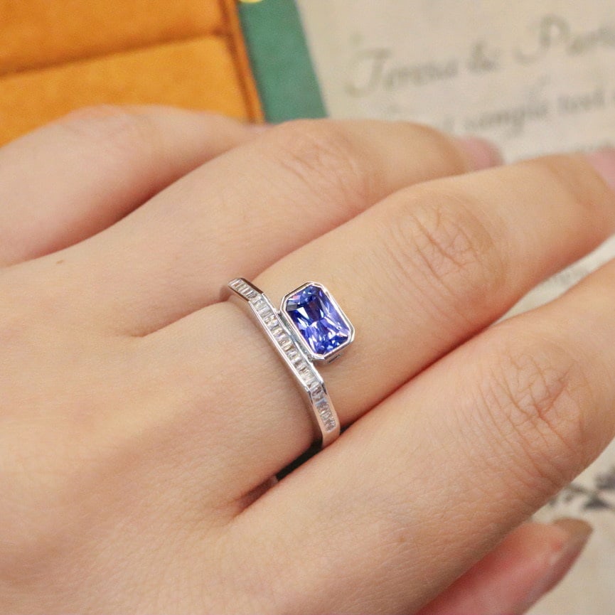 14k Gold 1.26 Ctw Natural Sapphire & Diamond Ring - 5