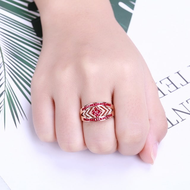 14k Gold 1.12 Ctw Natural Ruby & Diamond Ring - 5