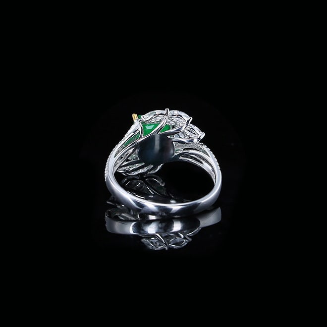 14k Gold 1.57 Ctw Vivid Green Natural Emerald & Diamond Ring - 4