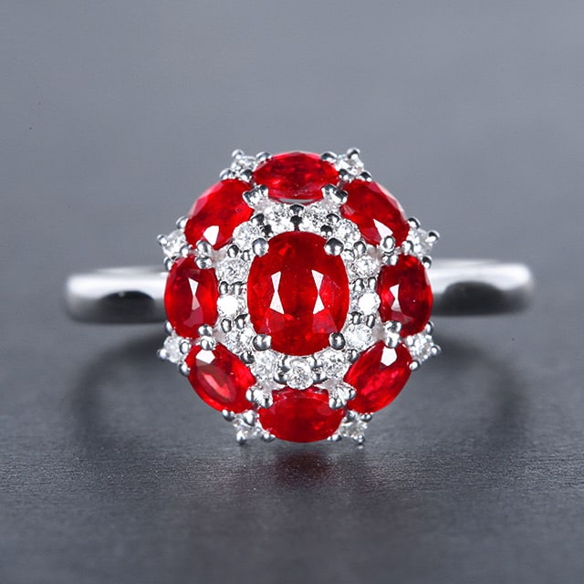 14k Gold 2.06 Ctw Natural Ruby & Diamond Ring/pendant( Without Chain ): Ref:230978223 // gold content:14k gold // ring size:7. 25us // // main gemstone:ruby // shape:oval // carat weight:1. 85ct // color:pigeonblood red // treatment:natural // // adjacent gemstone 2 :