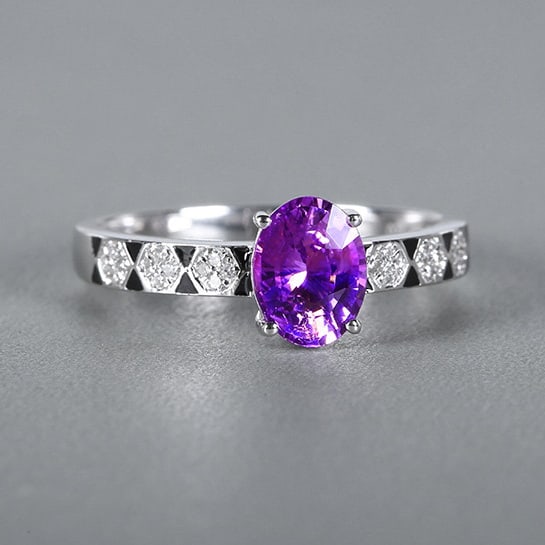 14k Gold 1.39 Ctw Natural Sapphire & Diamond Ring - 2