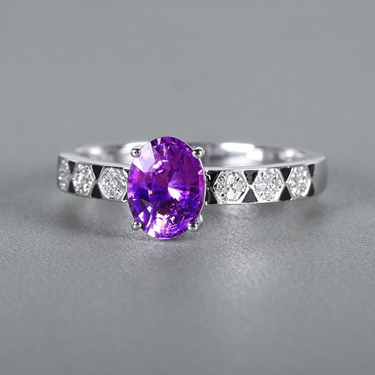 14k Gold 1.39 Ctw Natural Sapphire & Diamond Ring - 3