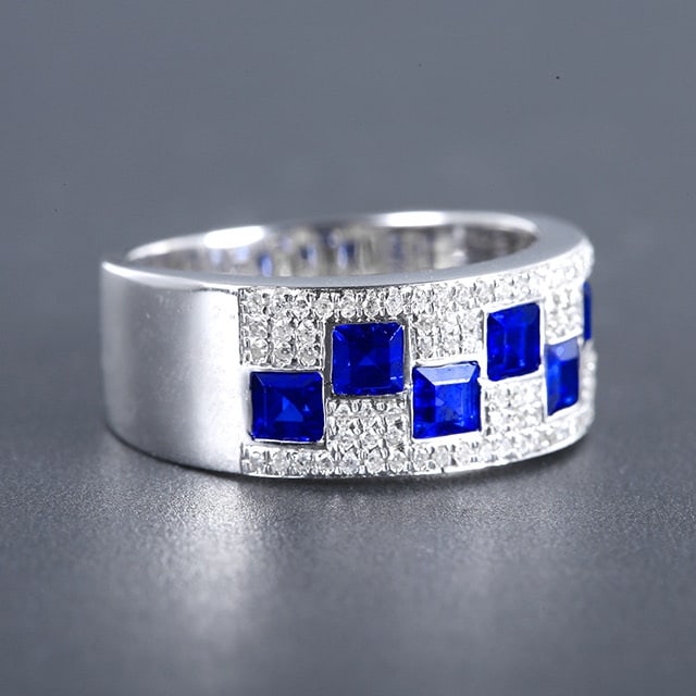 14k Gold 1.49 Ctw Natural Sapphire & Diamond Ring - 3